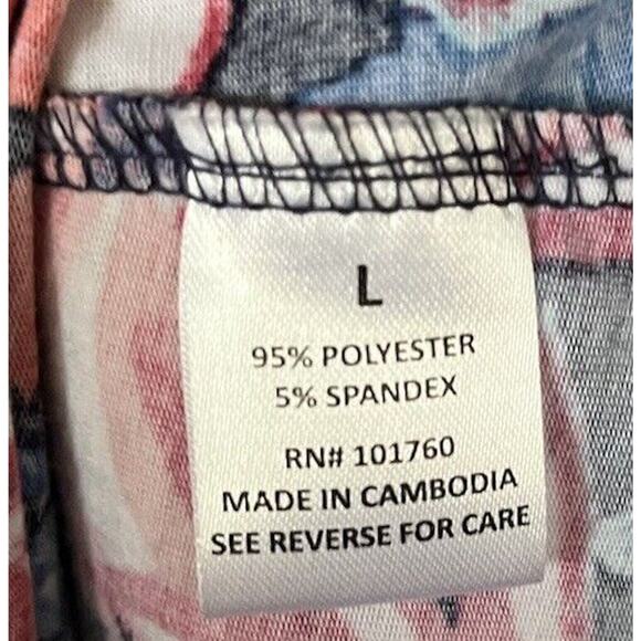 Palm Grove Floral Print Keyhole Neck Knit Top Size Large - Picture 4 of 4